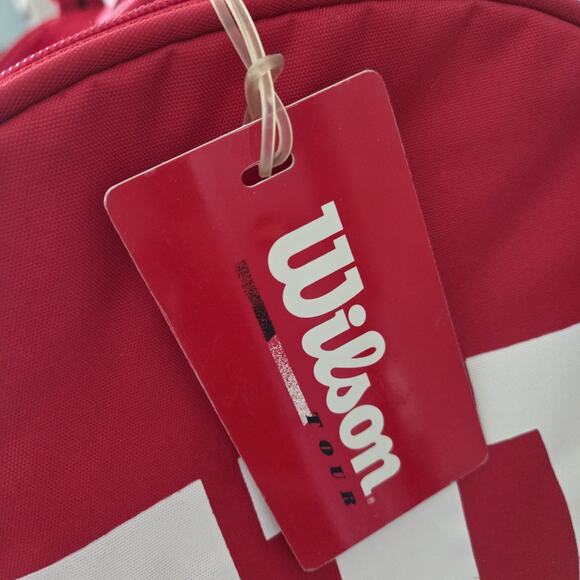 Wilson Red Tour Duffle 19" Bag Vintage 90s - 1 Outside Zip Double Handle & Strap - Picture 3 of 16